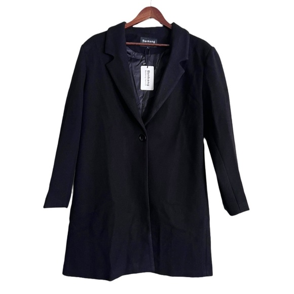 Large Black Peacoat Bankeng NWT - Picture 1 of 6